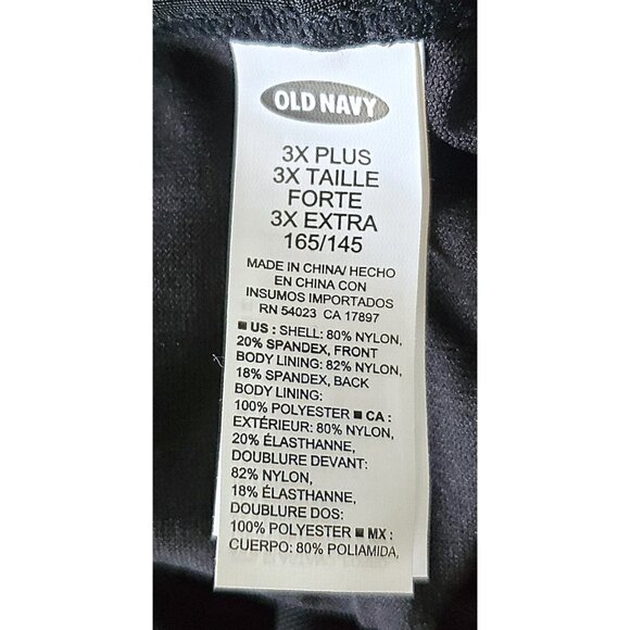 OLD NAVY ONE PIECE BLACK RUCHED SWEEMSUIT BATHING SUIT SIZE 3X PLUS NWOT - Picture 4 of 6